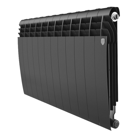 Радиатор биметал. Royal BiLiner 500/Noir Sable VR(черн.) - 12 секц (нижн.прав.)